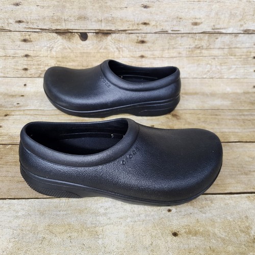 Crocs On The Clock Clogs Herren 7 Damen 9 rutschfeste Arbeits Slipper schwarz - Bild 3 von 11