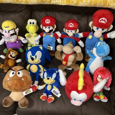 Huge Lot of 13 Nintendo Super Mario Bros Stuffed Animal Plush Doll  Sonic 
