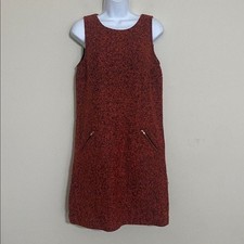 Loft orange black knit wool Sleeveless mini Dress women 6T event fall party