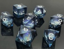 Galaxy Core Premium DND Dice Set | Sharp Edge Polyhedral Dice D&D Space Dice