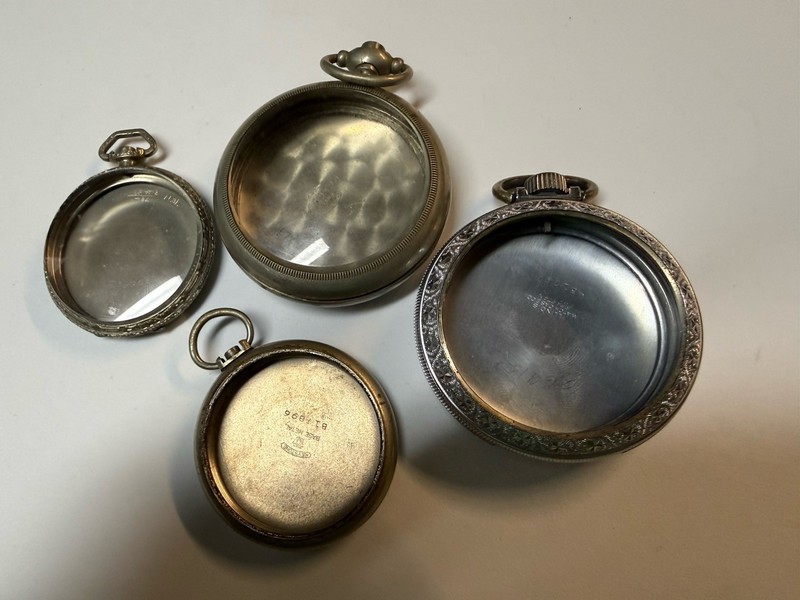 Pocket Watch Cases, Lot Of 4, (2) 12s And (2) 18s, Illinois, Star, & Keystone