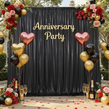 10x10ft Black Backdrop Curtains 10 ft X 10 ft 2 Panels 5ft X 10ft ,