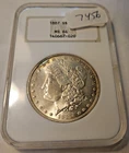 1887-P  $1  MORGAN SILVER DOLLAR NGC MS64  Beautiful Rim Toning Gen 4 Holder