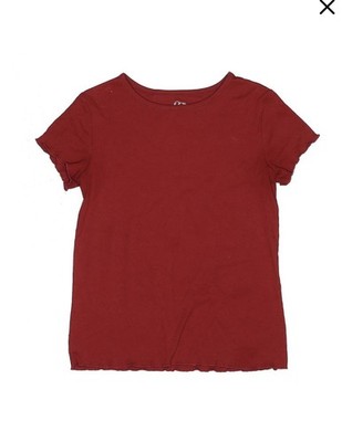 Art Class Girls Size S 6/7 Short Sleeve T-Shirt Frayed Edges Red  New w Tags