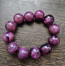 Fushia Tiger Eye Beaded Bracelet