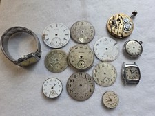 Pocket Watch Wristwatch Lot Parts Dials Movem...