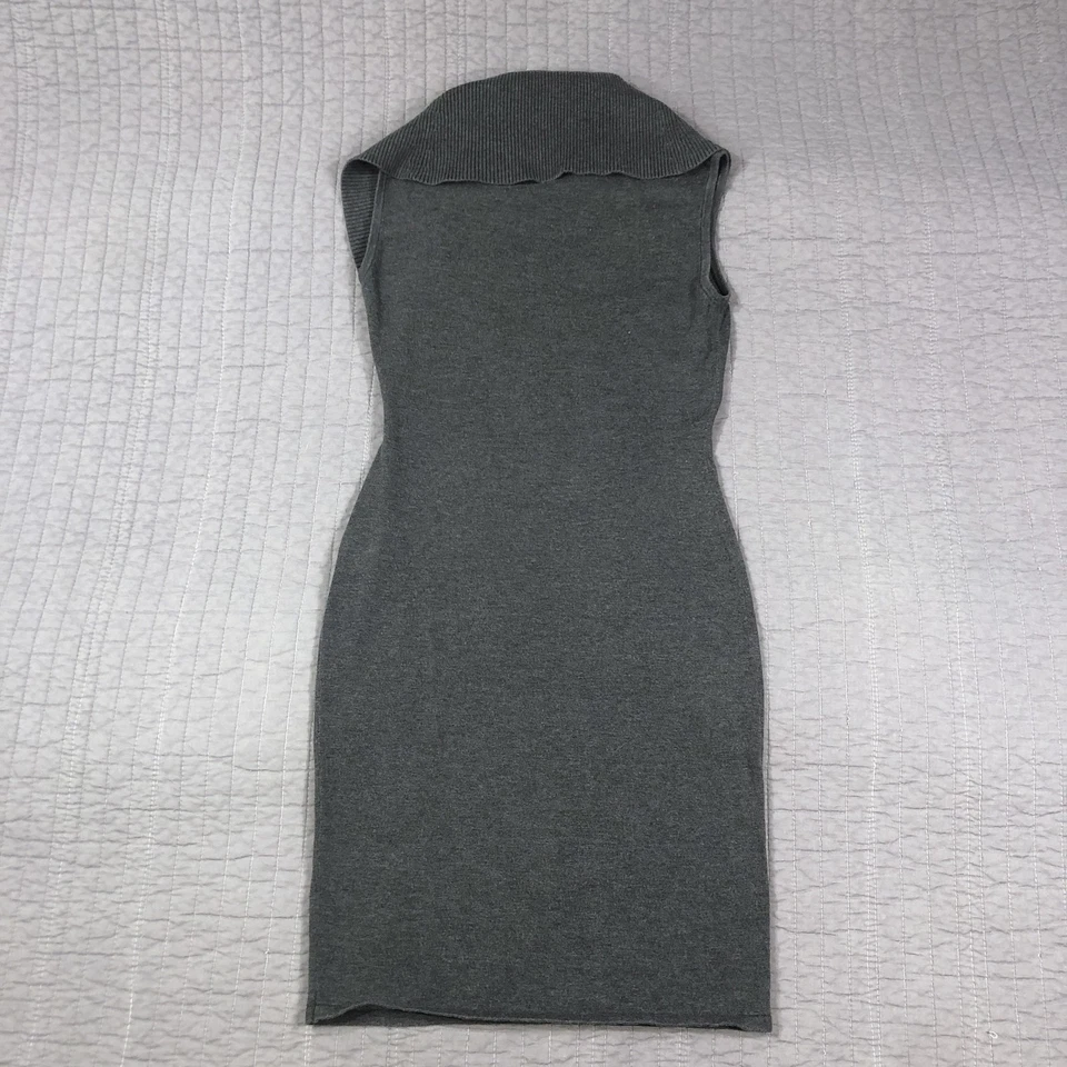 Vestido Suéter Kenneth Cole Para Mujer Gris Medio Capucha Cuello Pullover Tejido Sin Mangas Foto 2 de 4