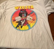 Hot New Weezer Rock Band Short Sleeve White S to 5XL Shirt EM088