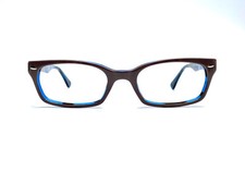 New RayBan Brown Rectangular Glasses Blue Tortoise Interior RB 5150 50 19 135