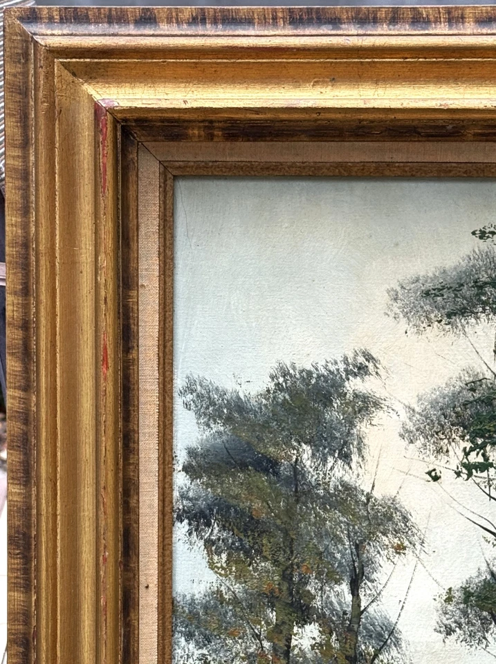 VTG Mid-20 C Orig. German School Impasto Style O/C "Woodsy Pond", Signed/Framed! - Image 3 of 4