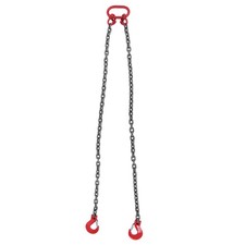 Double Legs Lifting Chain Sling 3/8"x 5' w/ Grab Hook 4Ton/8800lbs Capacity G80
