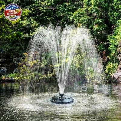 Biling Floating Pond Fountain with 660GPH Pond Pump, Color-Changing LED Lights,