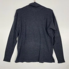 Linda Allard Ellen Tracy Sweater Womens Medium Gray Cashmere Wool Mock Neck