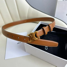 Celine Brown Double-sided Belt for Women in Tan 85 Size With Box
