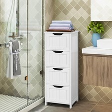 FreeStanding Bathroom Storage Cabinet with 4 Drawers Organizer Side Organizer US