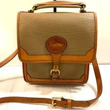Dooney  Bourke All Weather Leather Crossbody Surrey Carrier Taupe Vtg