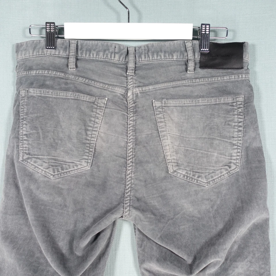 Paul Smith Corduroy Jeans Mens 32 Regular Grey Straight Trousers Pant Button Fly - Image 4 of 4