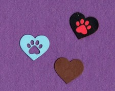 PAW HEART with background Dog die cuts scrapbook cards