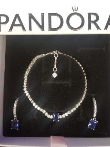Pandora Sparkling Pavé Tennis Bracelet & Sparkling Hoop Earrings Set