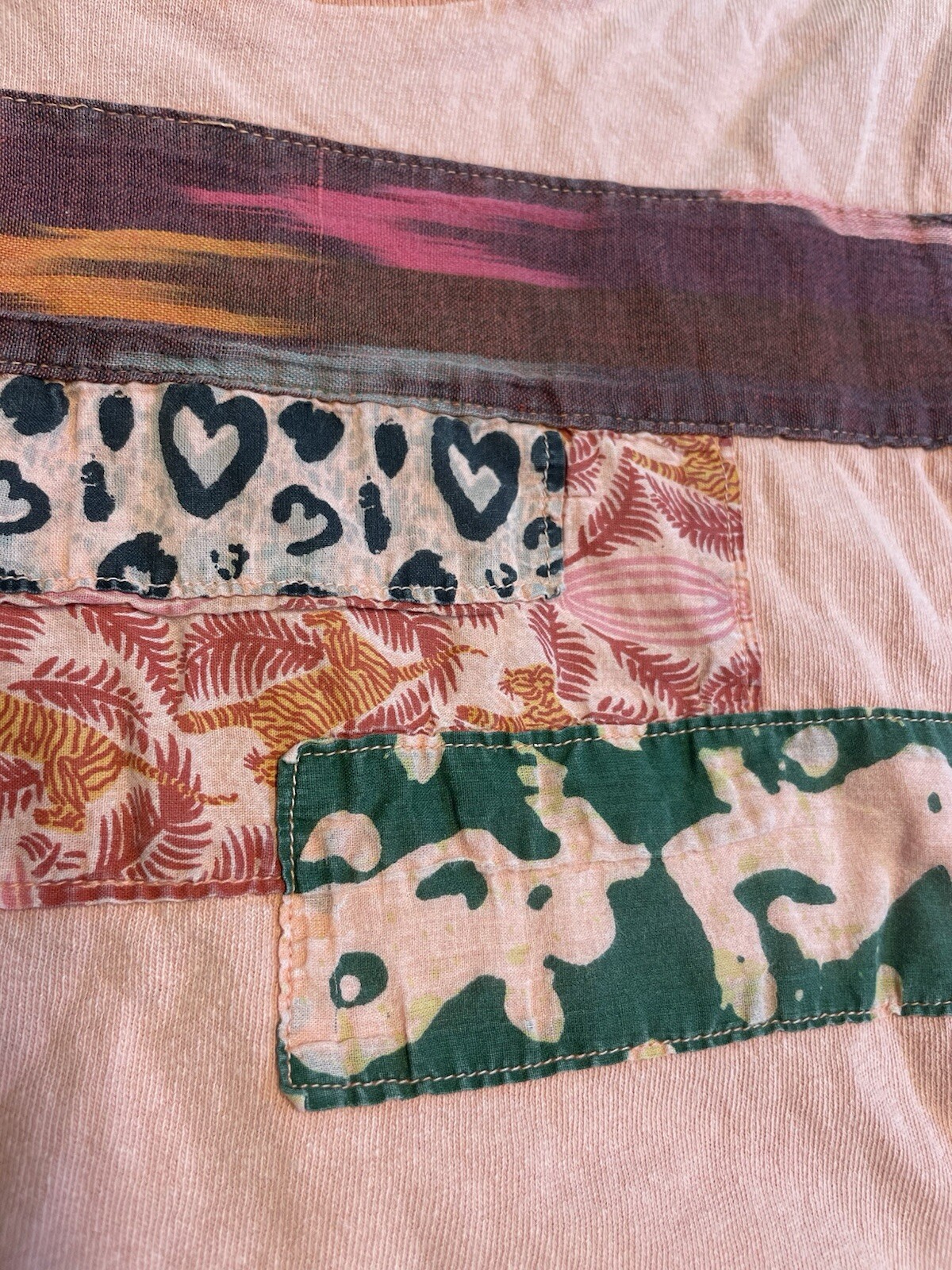 Multi-patterned Quilted Crop Top Cute Boho Unique… - image 3