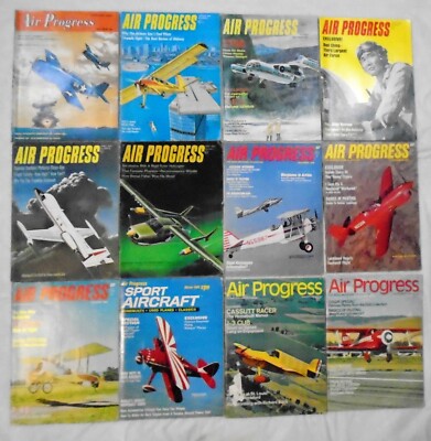 AIR PROGRESS AVIATION PLANE MAGAZINE ENGLISH LOT OF 12 MONTHS 1963-1969 VINTAGE