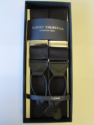 ALBERT THURSTON BLACK RIGID LEATHER END BRACES