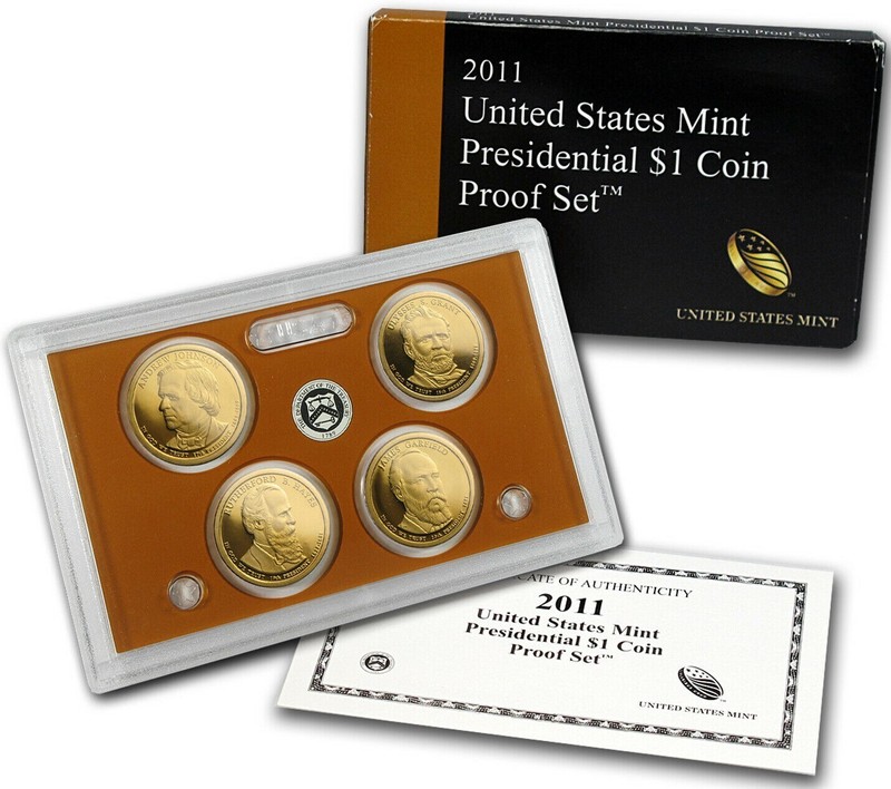 2011 Presidential Dollar 4-coin Proof Set (with Original Box and COA)*