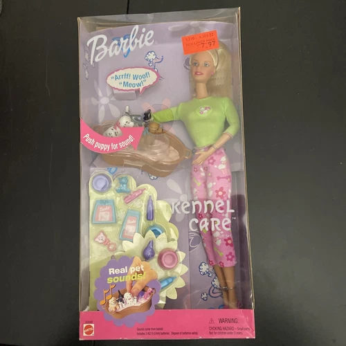 2001 Barbie Kennel Care Gift Set Real Pet Dog Sounds Mattel 53449 NEW IN BOX