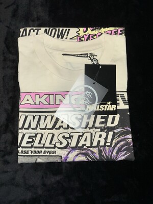 Brainwashed By Hellstar White T Shirt Size L *NFC SCAN WORKS*