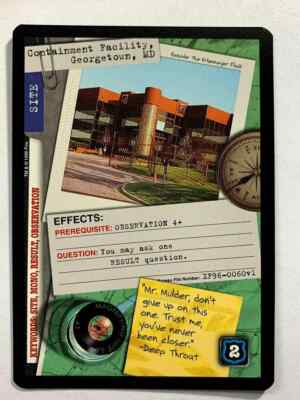 CONTAINMENT FACILITY, GEORGETOWN, MD 1996 X-Files CCG Common HP #XF96-0060 v1