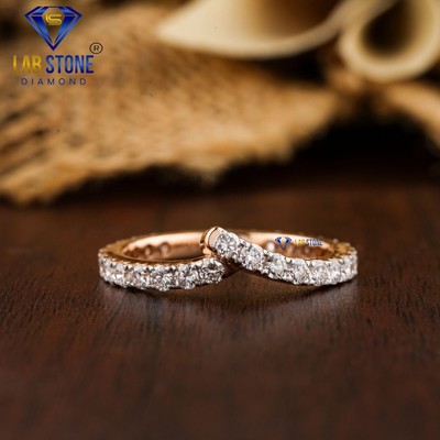 1.23 TCW Round Brilliant Cut Labgrown Diamond Ring 18K Rose Gold Labstone