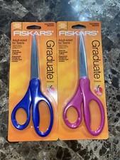 2-Pack Fiskars Graduate Scissors 8" Pink  Blue 153580  - Free Shipping -