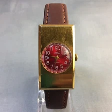 Soviet Gilded CHAYKA Ladies baguette Watch Red Chaika ЧАЙКА USSR watch⌚🌹