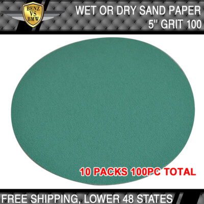 Wet Dry 5 Inch Sand Paper Disc 100 Grit Repair Sandpaper 100 PCS