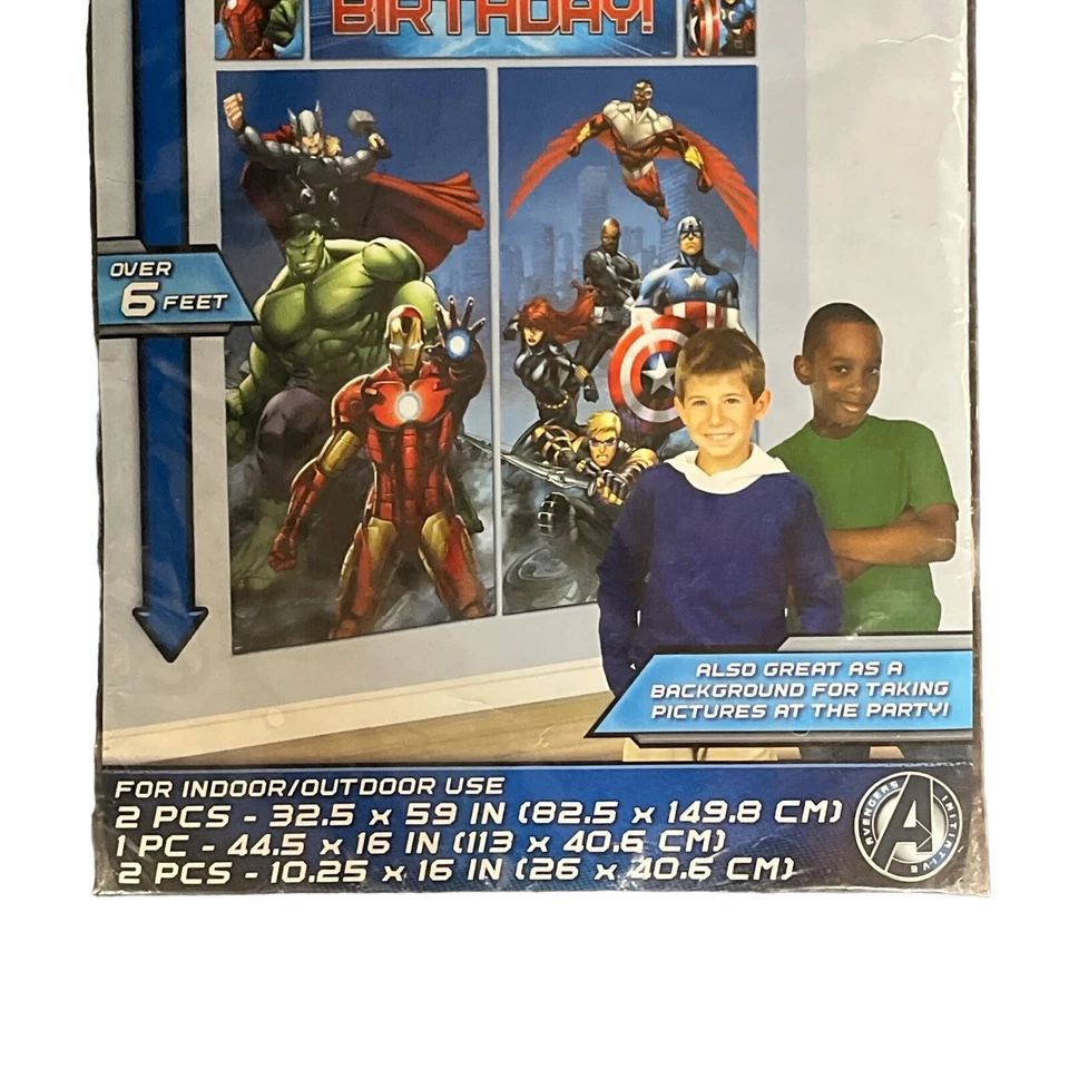 Juego de 5 piezas de decoración de pared de vengadores Assemble escena de cumpleaños Marvel Foto 2 de 4