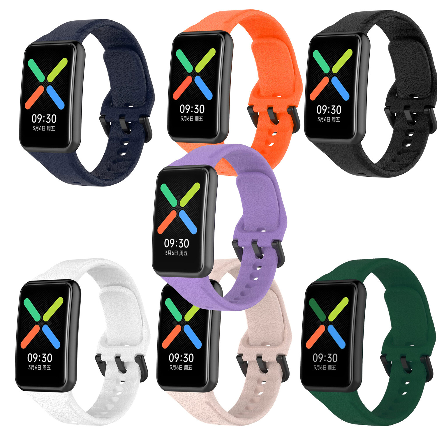 Cinturino sportivo polso SILICONE STRAP fibbia nera per Oppo Watch Free colorato