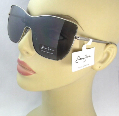 SEAN JOHN Silver Metal Frame 1-piece Cat Eye Smoke Lens Sunglasses SJS4006CE-045
