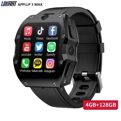 2,02" 4G Smartwatch 4GB+128GB Dual Kamera Herzfrequenz Monitor IP68 Wasserdicht - Bild 1 von 4