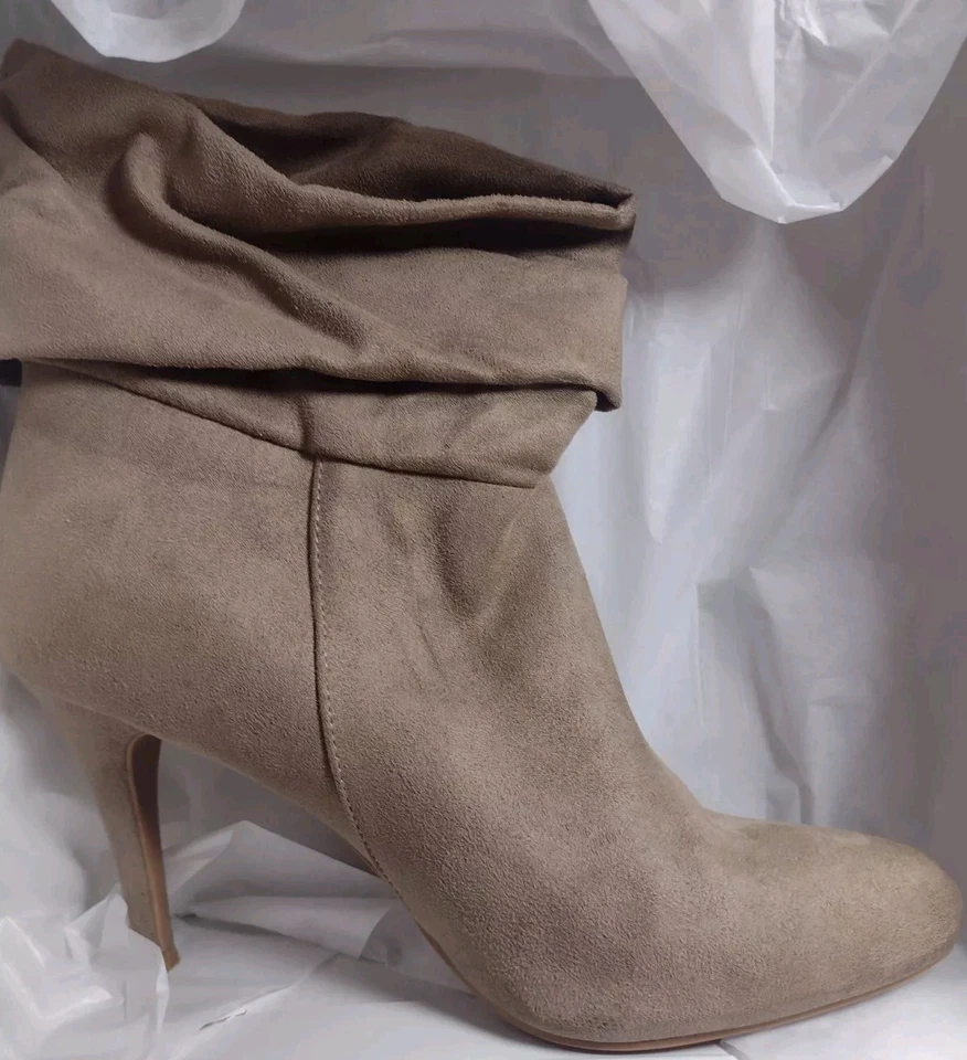 8.5 OLSENBOYE Imitación Gamuza Beige Gris Botines -ShB-B Foto 3 de 4