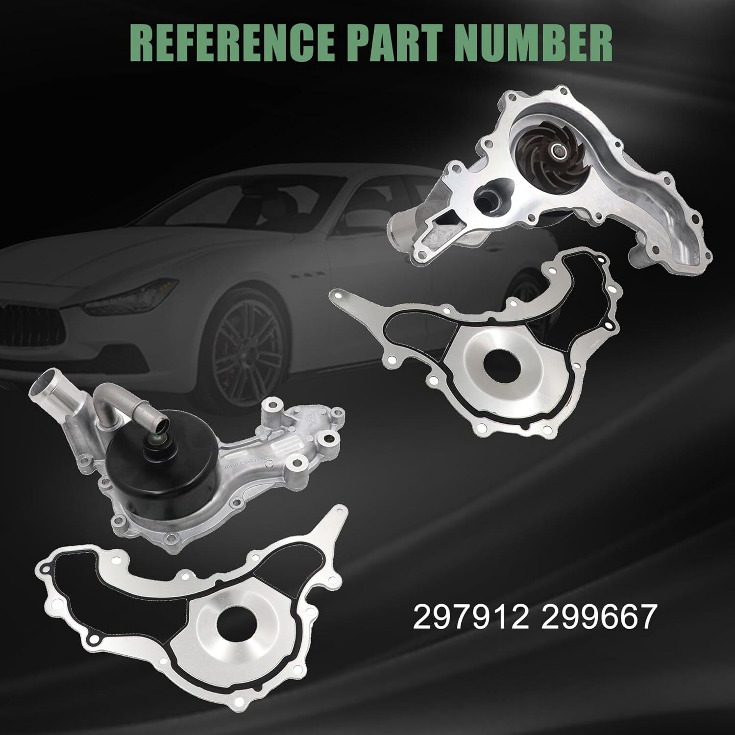 Engine Water Pump w/ Aluminum Thermostat for Maserati Ghibli Levante 3.0T V6 NEW