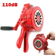 NEU Handsirene Aluminiumgehäuse Sirene Handkurbel Einklappbar Alarmsirene Rot wm