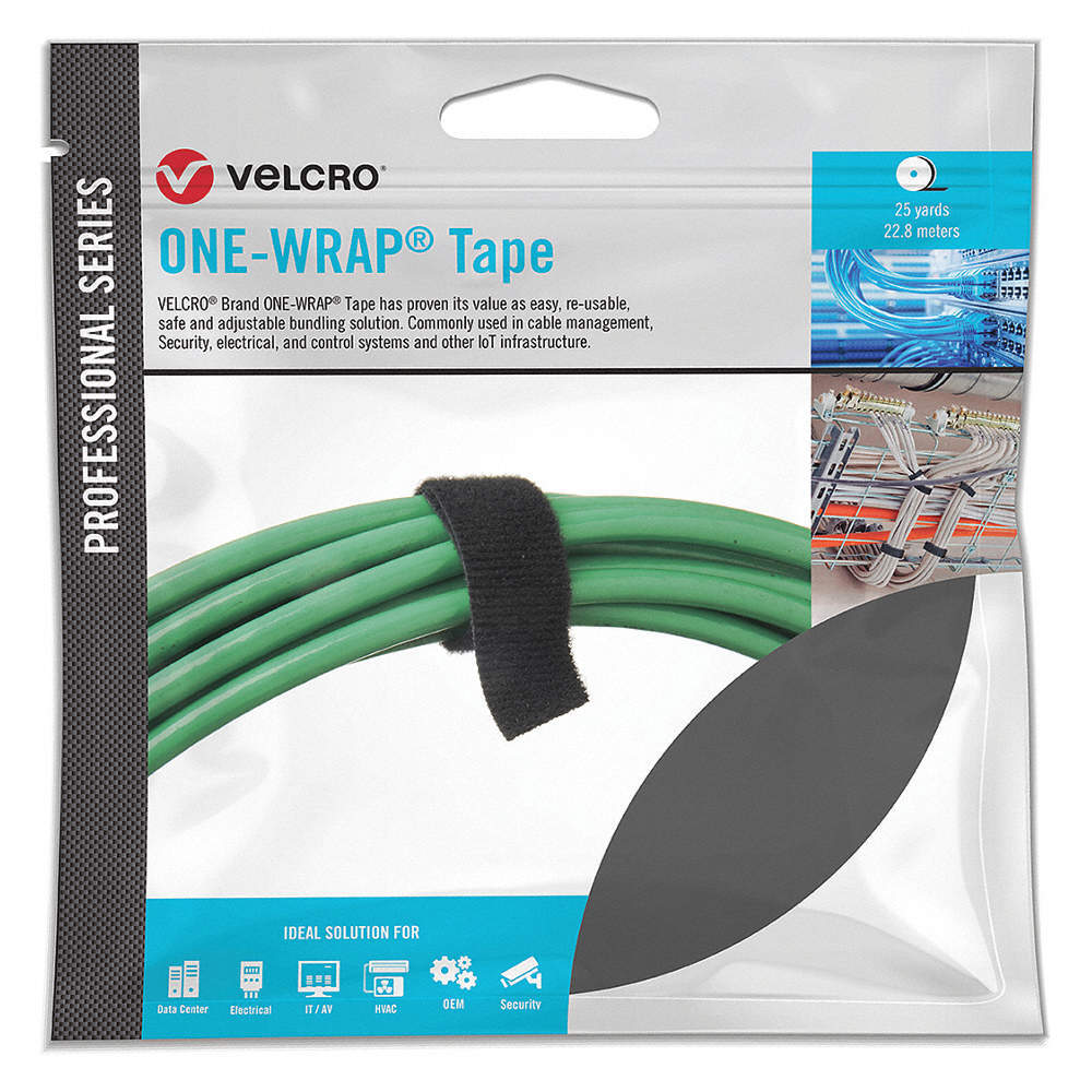 VELCRO BRAND 31086 Strap Roll,Hook-and-Loop, Black, 75 ft L VELCRO BRAND 31086 Strap Roll,Hook-and-Loop, Black, 75 ft L