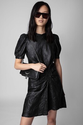 2023 Zadig & Voltaire Rixe Creased Leather Dress Black Size M $998 | eBay 2023 Zadig & Voltaire Rixe Creased Leather Dress Black Size M $998 | eBay