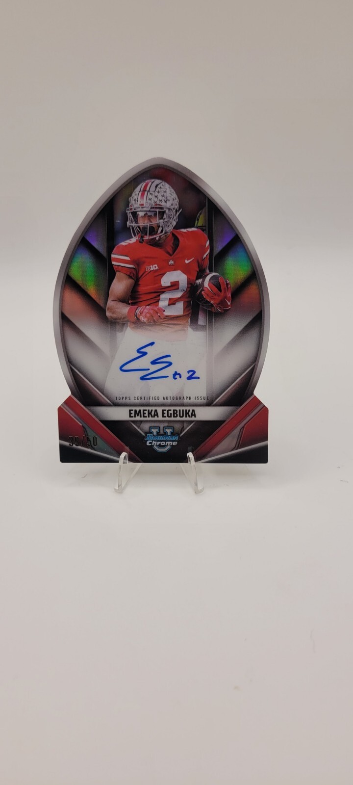 2023 Bowman U Chrome Emeka Egbuka Future Of Football On Card Auto /50 Ohio State