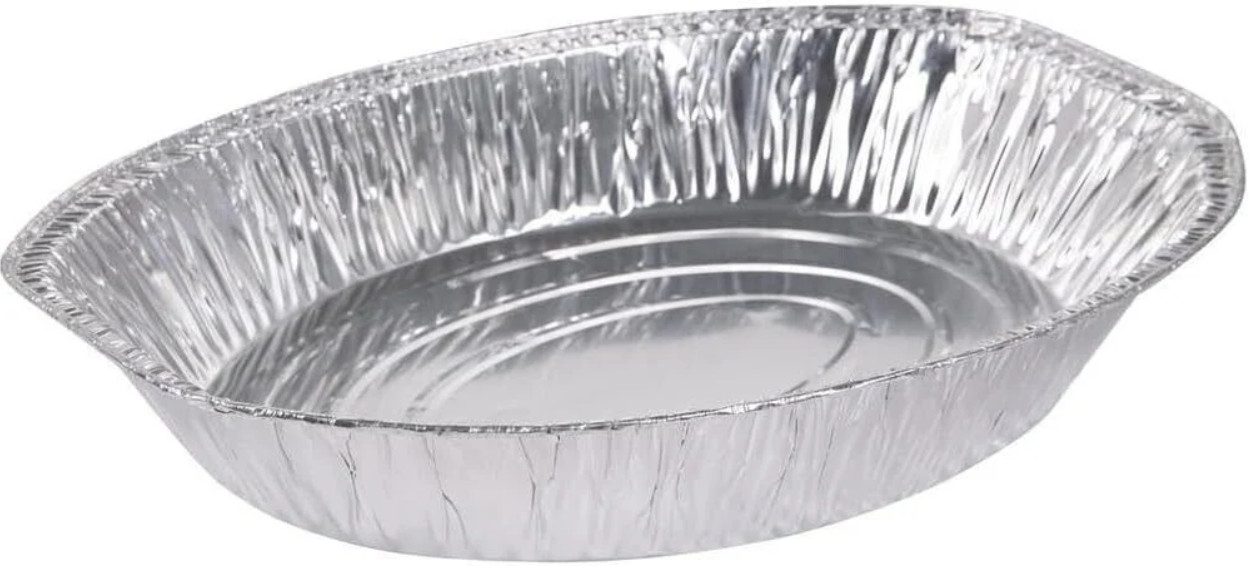 Disposable Foil Roasting Tray Large Oval Aluminium Foil Container Pack of 50