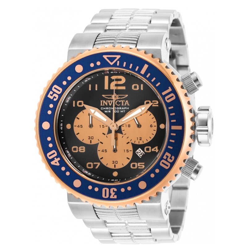 Invicta Grand Pro Diver 29817 Men's Rose Gold / Gray Dial 52mm Chronograph Watch