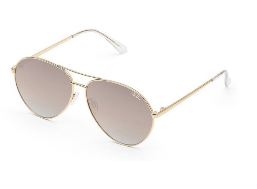 Quay Australia Sunglasses Just Sayin Gold/Brown Mirrored 
