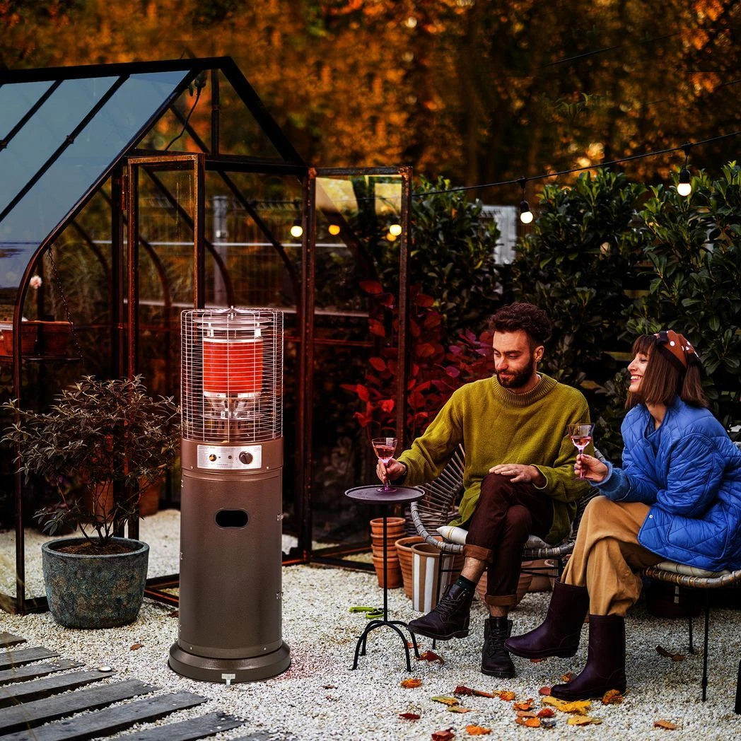 5-11kW Gas Patio Heater Outdoor Freestanding Propane Heater w/ Wheels,  137Hcm | eBay