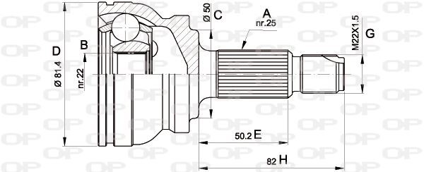 Cardan de transmission pour Rover 100 Metro Berline 3 et 5 portes modèle 111