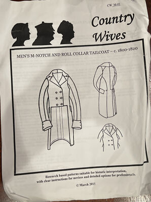 Historical Period Clothing Pattern Men 1800-1820 Country Wives